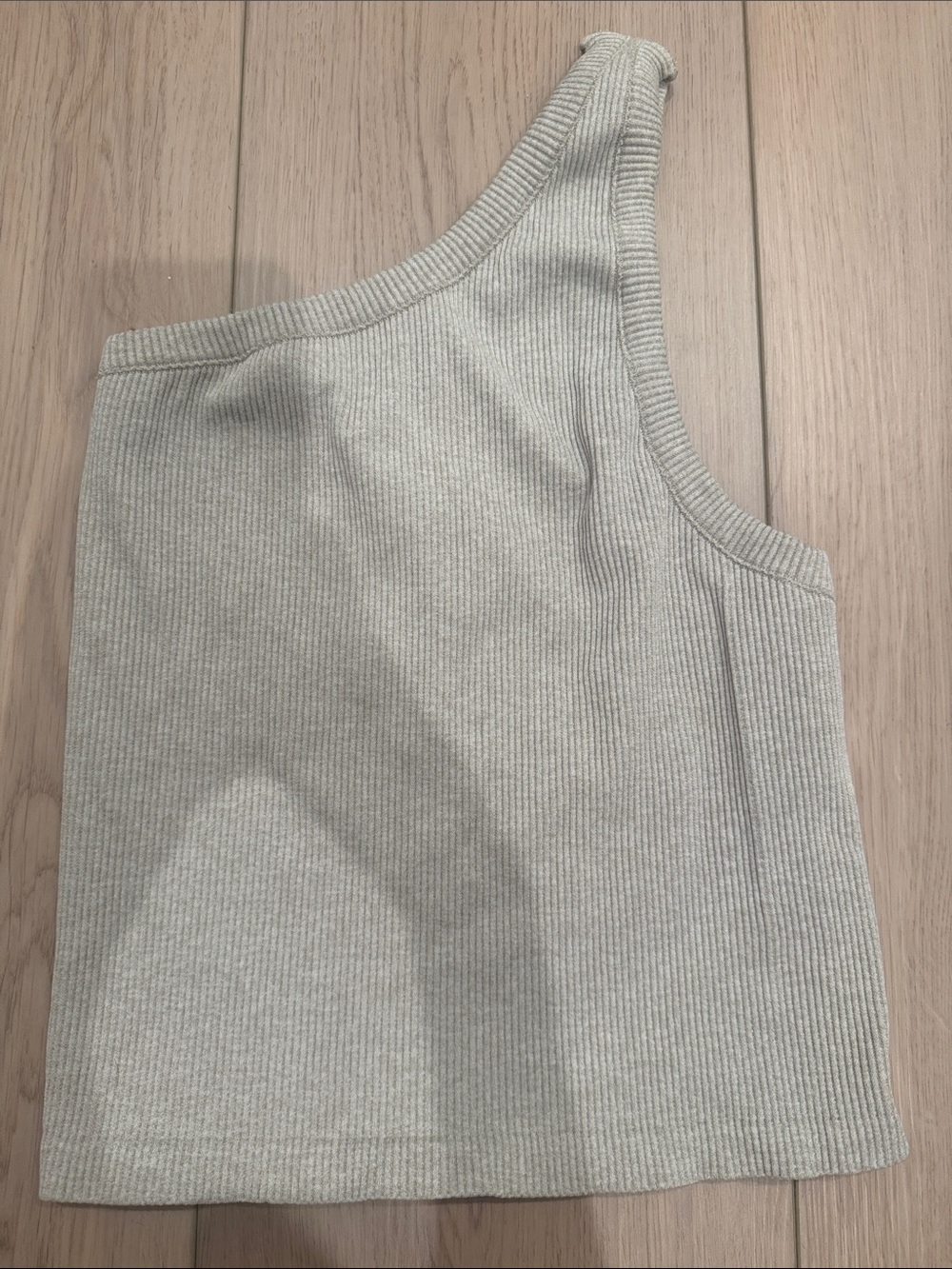 Top Shop - Ribbed One-Shoulder Tank Top - Light taupe